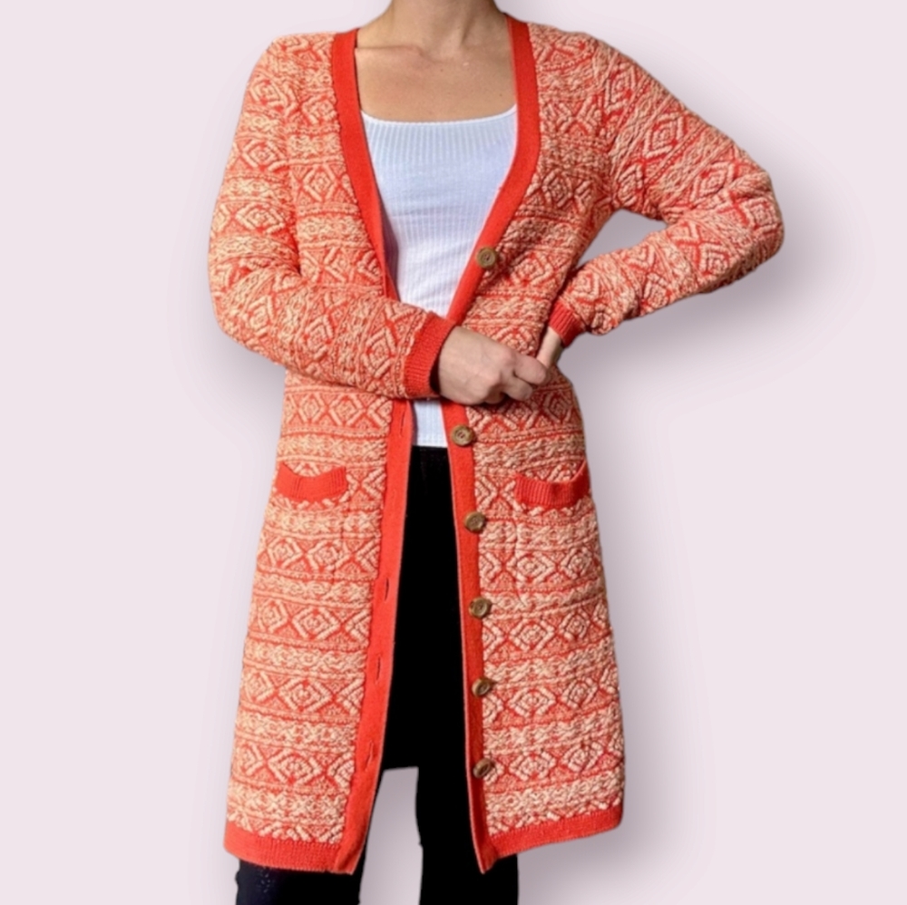Anthropologie Moth Long Cardigan Coat Size‎ Small